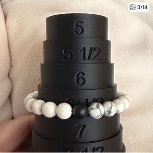 White and Black Beaded Bracelet